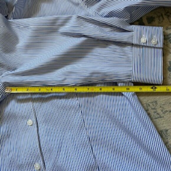 Anne Klein Blue Striped Button Down Shirt - Picture 8 of 9
